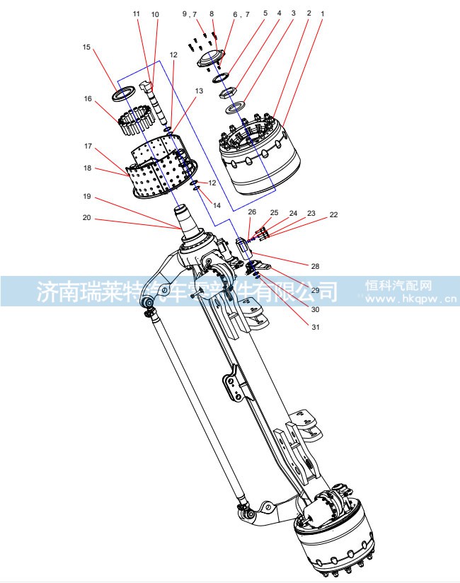 25T矿前桥手动调整臂总成 131402010188A016