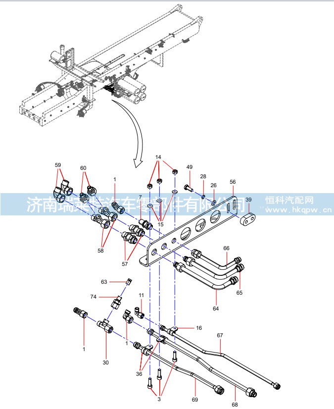 钢管总成 ODT006531848