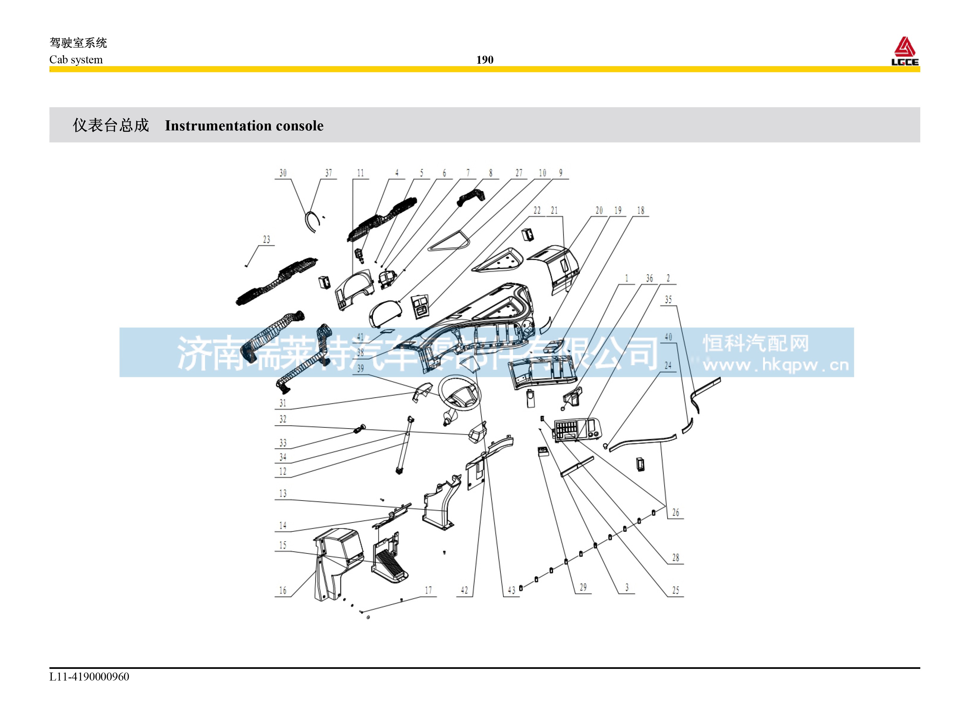 仪表台面板盖板,4190000925