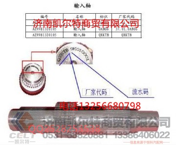 AZ9981320105,输入轴,济南凯尔特商贸有限公司 AZ9981320105,输入轴,济南凯尔特商贸有限公司