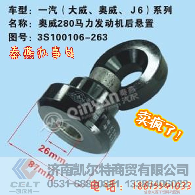 3S100106-263,发动机后悬置,济南凯尔特商贸有限公司