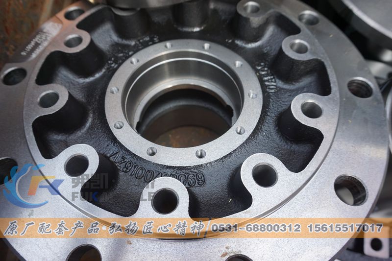 WG9100413069,豪沃10款前轮毂,山东弗凯车桥重卡零部件制造有限公司