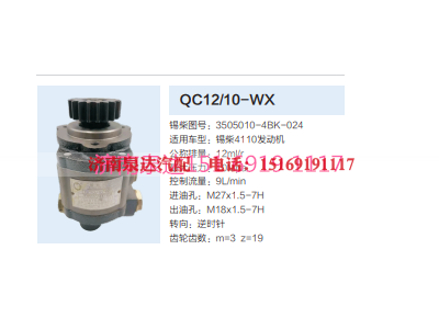 QC12/10-WX,動(dòng)力轉(zhuǎn)向齒輪泵,濟(jì)南泉達(dá)汽配有限公司