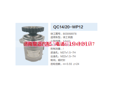 QC14/20-WP12,轉(zhuǎn)向助力泵,濟(jì)南泉達(dá)汽配有限公司
