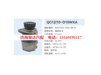QC12/10-D10WXA,动力转向齿轮泵,济南泉达汽配有限公司