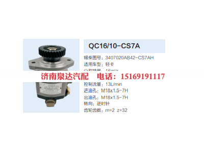 QC16/10-CS7A,動力轉(zhuǎn)向齒輪泵,濟(jì)南泉達(dá)汽配有限公司