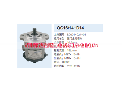 S00014024+01,动力转向齿轮泵,济南泉达汽配有限公司