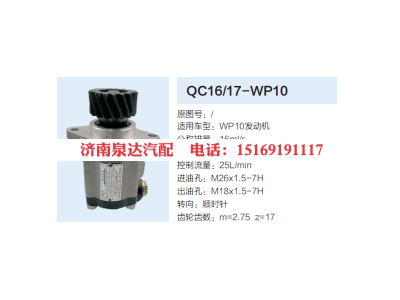 QC16/17-WP10,動(dòng)力轉(zhuǎn)向齒輪泵,濟(jì)南泉達(dá)汽配有限公司