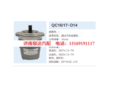 QC16/17-D14,動(dòng)力轉(zhuǎn)向齒輪泵,濟(jì)南泉達(dá)汽配有限公司