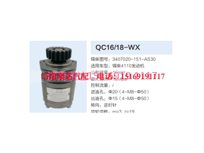 QC16/18-WX,動(dòng)力轉(zhuǎn)向齒輪泵,濟(jì)南泉達(dá)汽配有限公司
