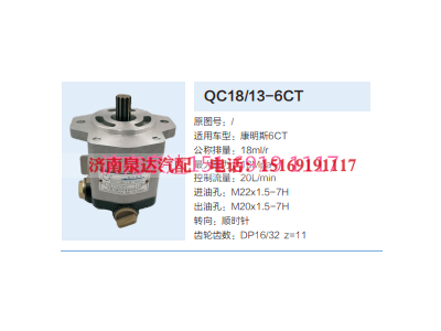 QC18/13-6CT,動(dòng)力轉(zhuǎn)向齒輪泵,濟(jì)南泉達(dá)汽配有限公司