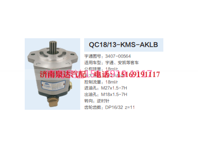 QC18/13-KMS-AKLB,动力转向齿轮泵,济南泉达汽配有限公司