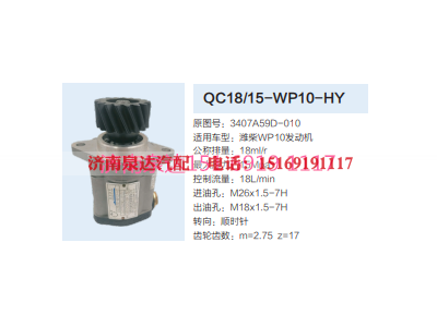 QC18/15-WP10-HY,动力转向齿轮泵,济南泉达汽配有限公司