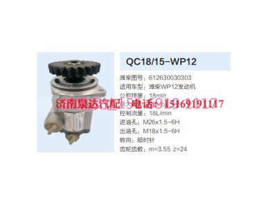 QC18/15-WP12,动力转向齿轮泵,济南泉达汽配有限公司
