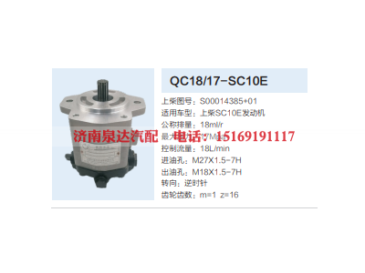 QC18/17-SC10E,动力转向齿轮泵,济南泉达汽配有限公司