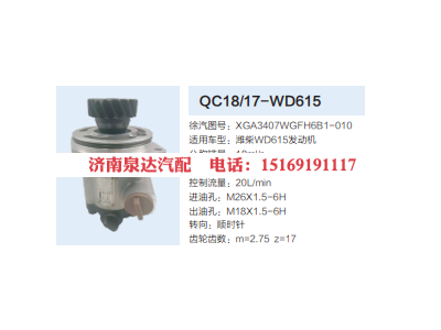 XGA3407WGFH6B1-010,动力转向齿轮泵,济南泉达汽配有限公司