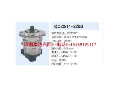 QC20/14-226B,动力转向齿轮泵,济南泉达汽配有限公司