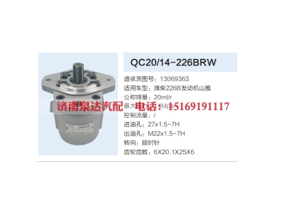 QC20/14-226BRW,动力转向齿轮泵,济南泉达汽配有限公司