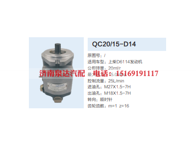 QC20/15-D14,动力转向齿轮泵,济南泉达汽配有限公司