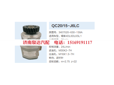 QC20/15-L6LC,动力转向齿轮泵,济南泉达汽配有限公司