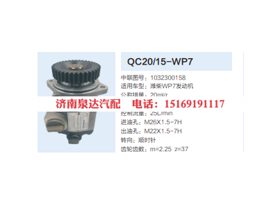 QC20/15-WP7,动力转向齿轮泵,济南泉达汽配有限公司