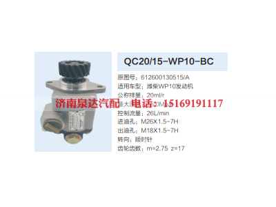QC20/15-WP10-BC,齿轮泵,济南泉达汽配有限公司