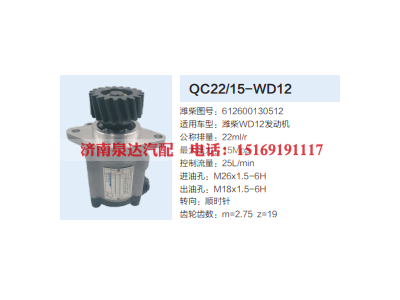 QC22/15-WD12,齿轮泵,济南泉达汽配有限公司