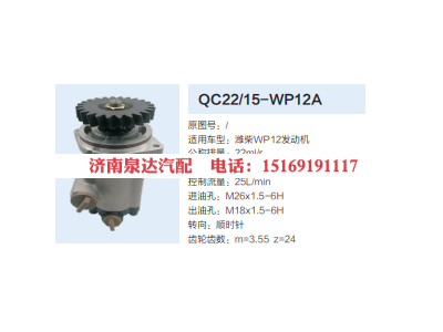 QC22/15-WP12A,轉(zhuǎn)向助力泵,濟(jì)南泉達(dá)汽配有限公司