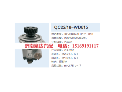 QC22/18-WD615,轉(zhuǎn)向助力泵,濟(jì)南泉達(dá)汽配有限公司