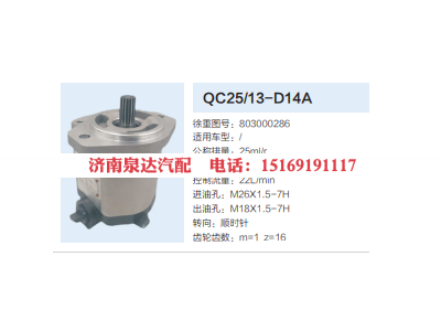 QC25/13-D14A,转向助力泵,济南泉达汽配有限公司