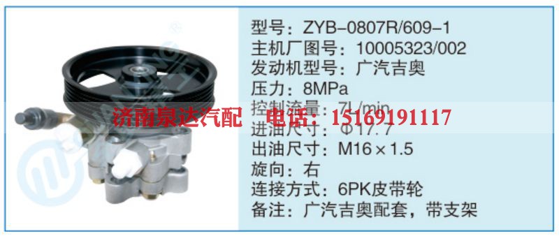 ZYB-0807R-609-1,10005323-002小车转向泵系列
