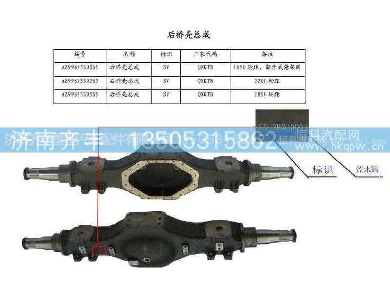 ,后桥壳区分图,济南铁鹿汽车零部件有限公司