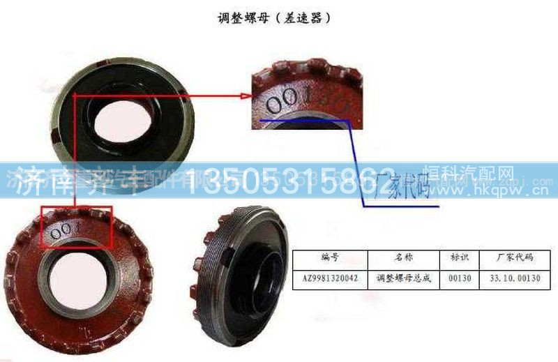 ,差速器轴承调整螺母(AC16)总成,济南铁鹿汽车零部件有限公司