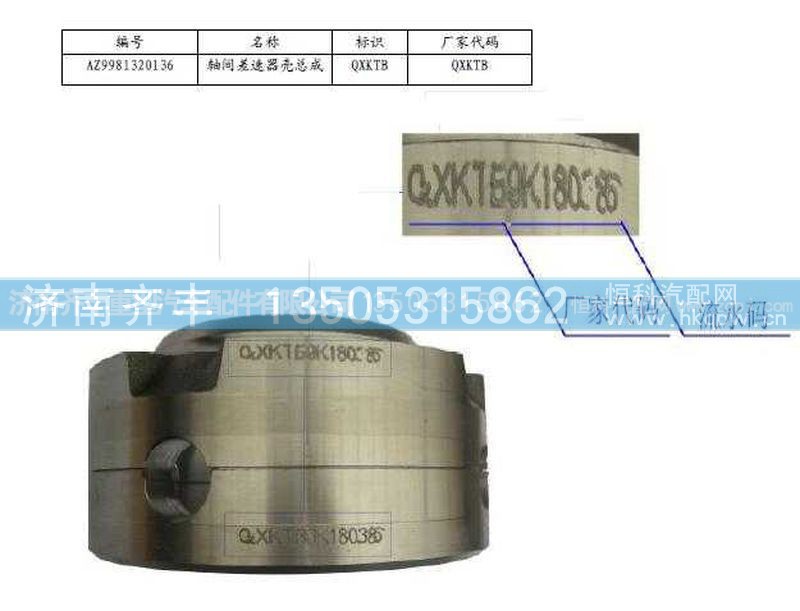 ,轴间差速器壳(AC16)AZ9981320137与0138的合体,济南铁鹿汽车零部件有限公司