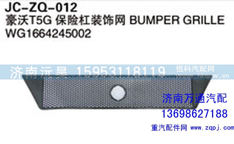 WG1664245002,豪沃T5G保险杠装饰网,济南沅昊汽车零部件有限公司