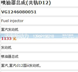 VG1246080051,喷油器,济南新动力增压器有限公司