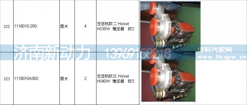 1118010-36D.1118010-29D,涡轮增压器总成,济南新动力增压器有限公司