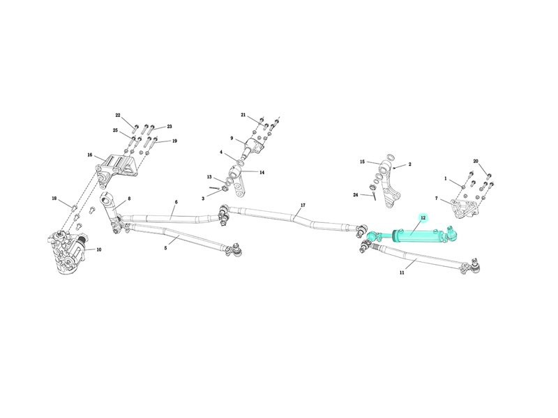 DZ95319430070,Steering cylinder assembly,濟(jì)南向前汽車配件有限公司