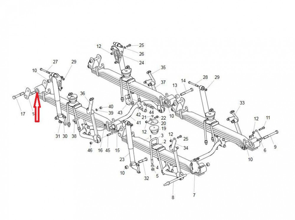 AZ9925522104   前鋼板襯套總成,Front steel bushing assembly,濟(jì)南向前汽車配件有限公司