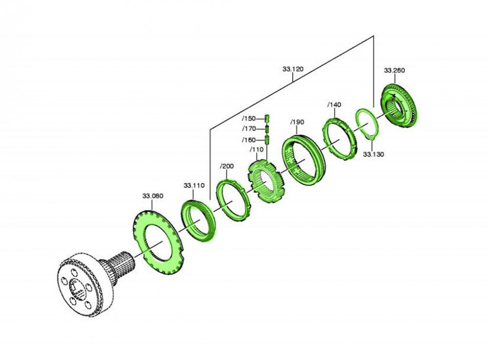 ZF16S151  副箱同步器总成,Sub box synchronizer assembly,济南向前汽车配件有限公司