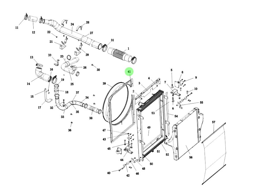 DZ96259536066  塑料护风罩总成,Plastic air shield assembly,济南向前汽车配件有限公司