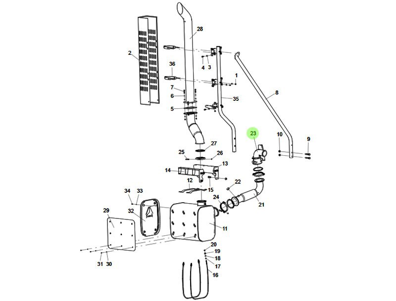 WG9725542199  EVB排氣管總成,EVB exhaust pipe assembly,濟(jì)南向前汽車(chē)配件有限公司