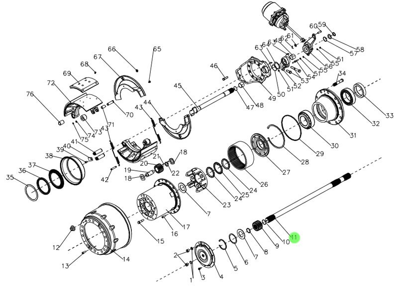 DZ9112340776 右半轴,Right half shaft,济南向前汽车配件有限公司