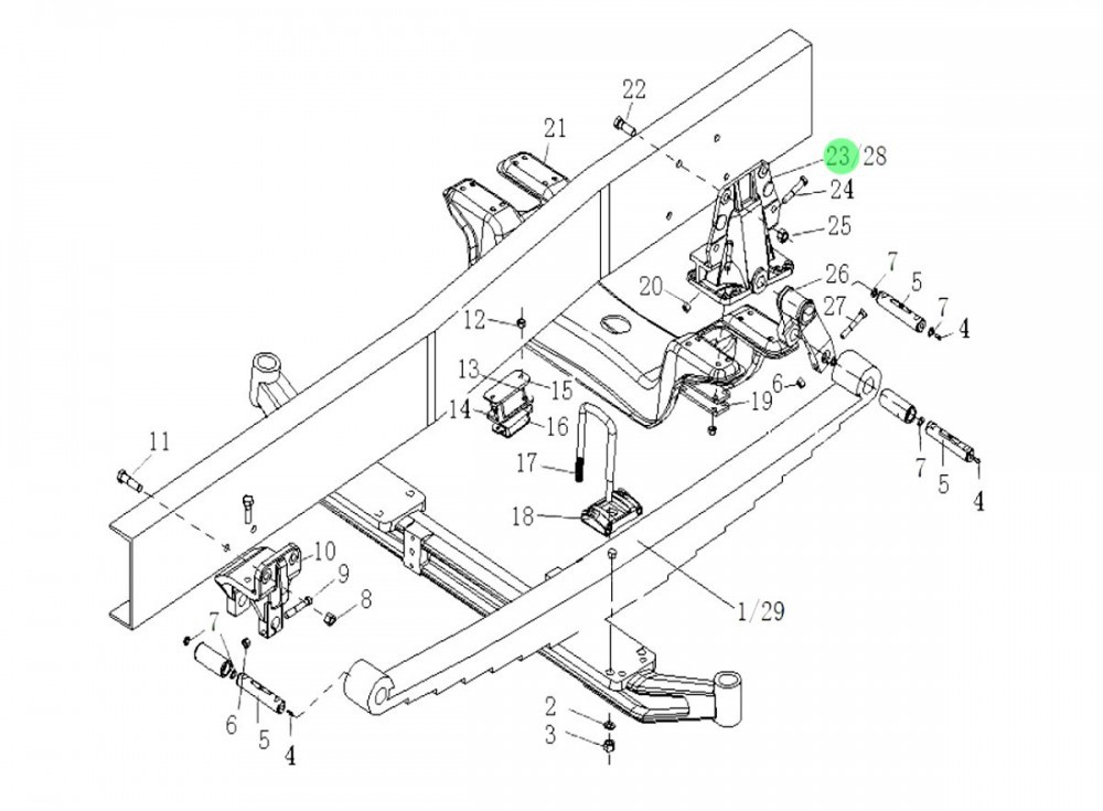 WG9925520202 前簧右后支架,Front spring right rear bracket,濟(jì)南向前汽車配件有限公司