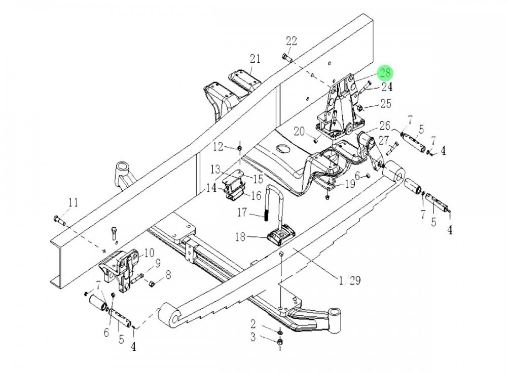 WG9925520201 前簧左后支架,Front spring left rear bracket,濟南向前汽車配件有限公司