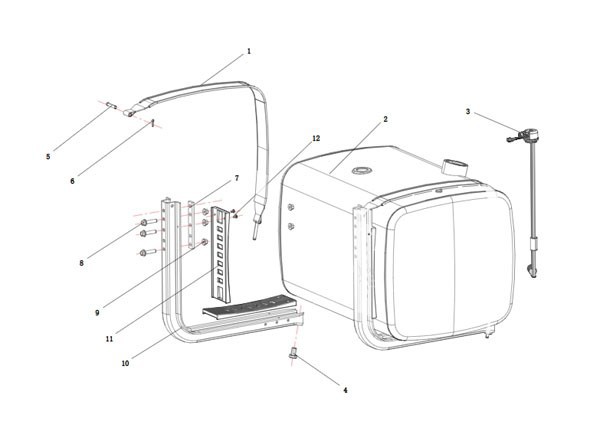 DZ93189550360 铝合金燃油箱总成,Aluminum alloy fuel tank,济南向前汽车配件有限公司