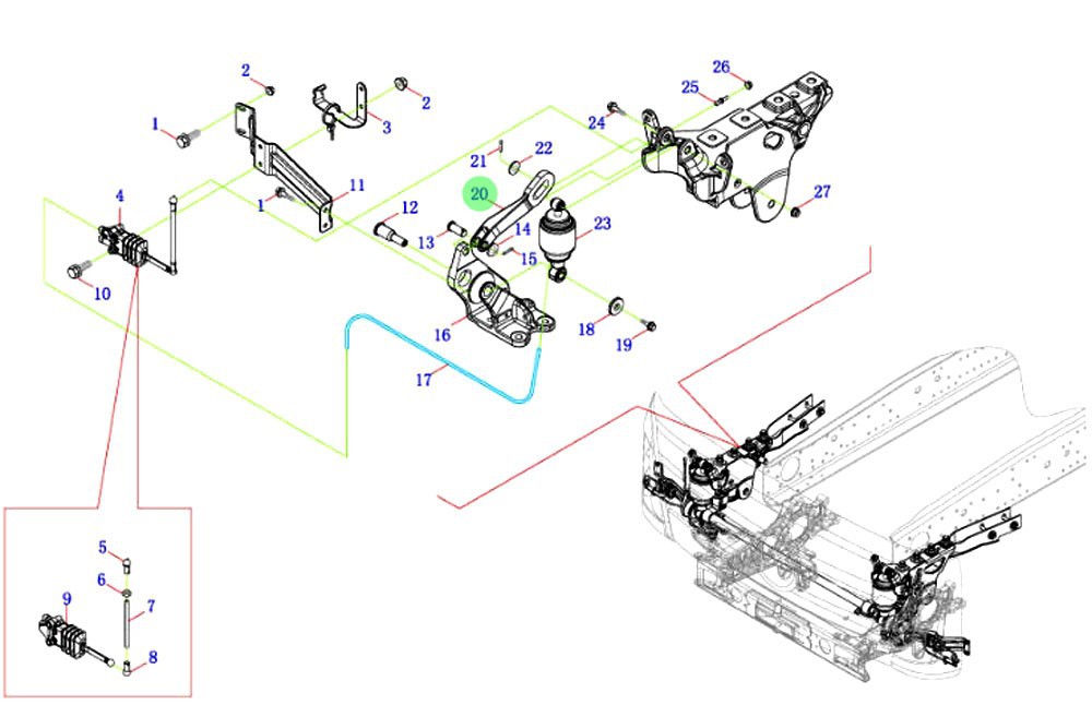 H4502A01031A0  翻转导向支撑臂,Flip the guiding support arm,济南向前汽车配件有限公司
