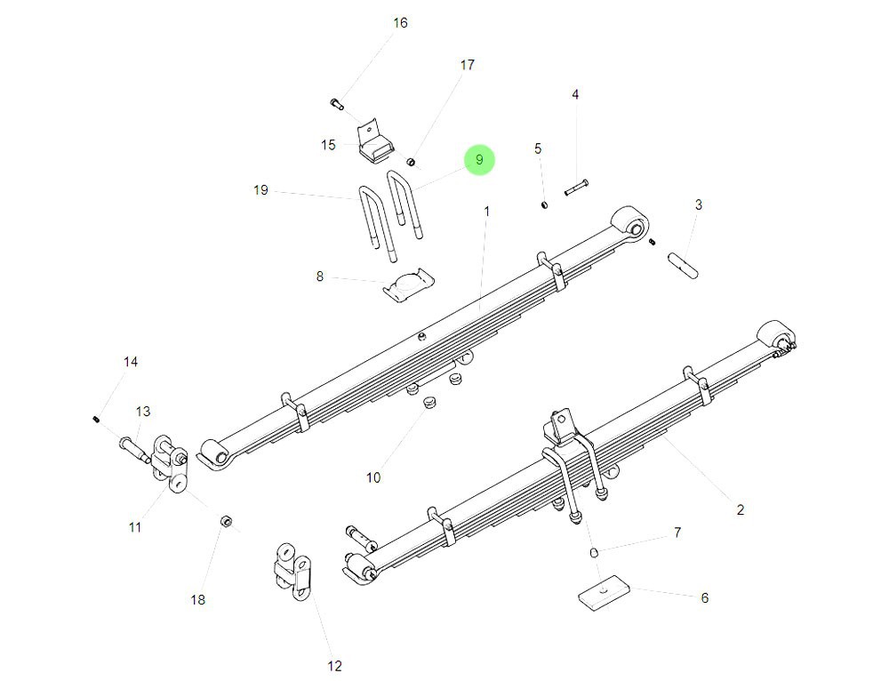 LG9710520185  前簧骑马螺栓,Front spring riding bolt,济南向前汽车配件有限公司