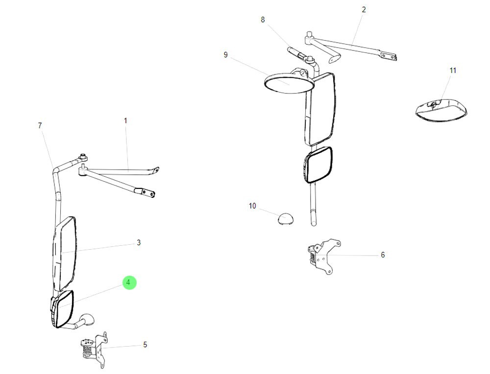 LG1613770052  广角后视镜,Wide-angle rearview mirror,济南向前汽车配件有限公司