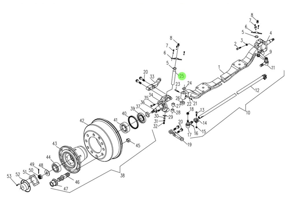 CA1061-3001064A 轉(zhuǎn)向節(jié)銷,Steering knuckle pin,濟(jì)南向前汽車配件有限公司